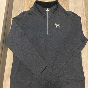 Gray PINK half zip sweater